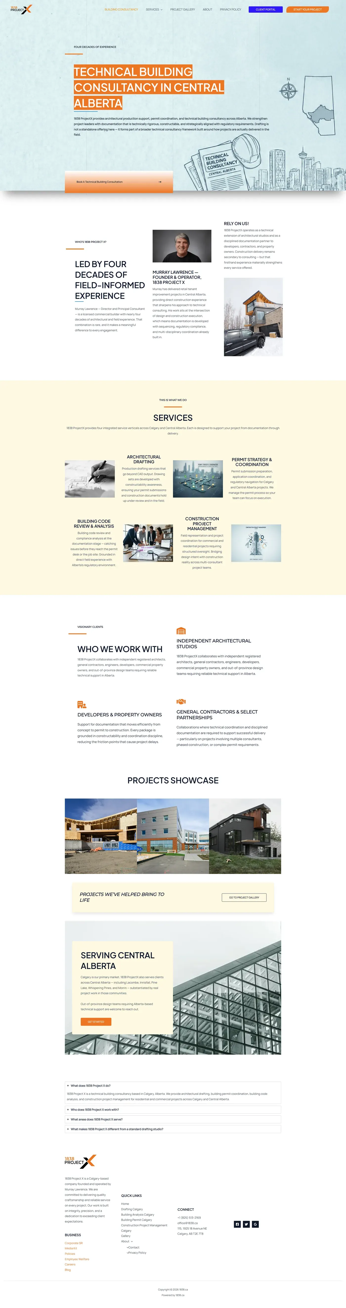 1838 Project X website designed by Visibility Drip