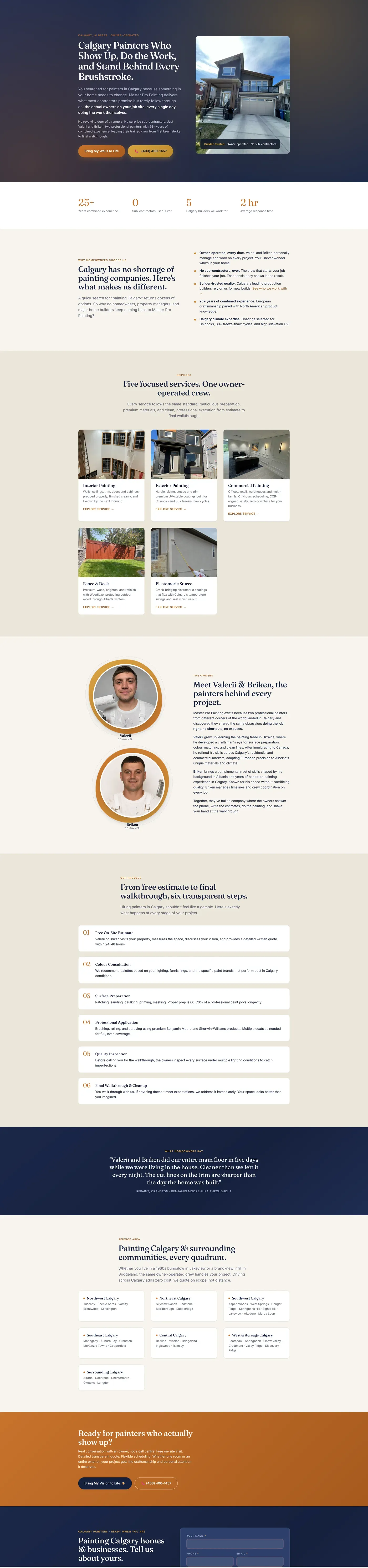 Master Pro Painting website designed by Visibility Drip