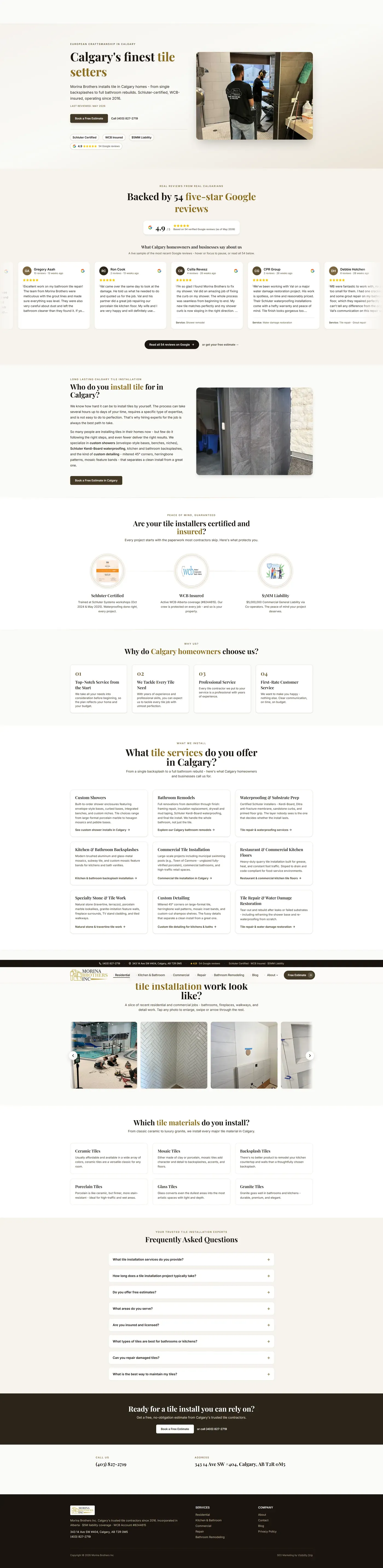 MB Tile website designed by Visibility Drip