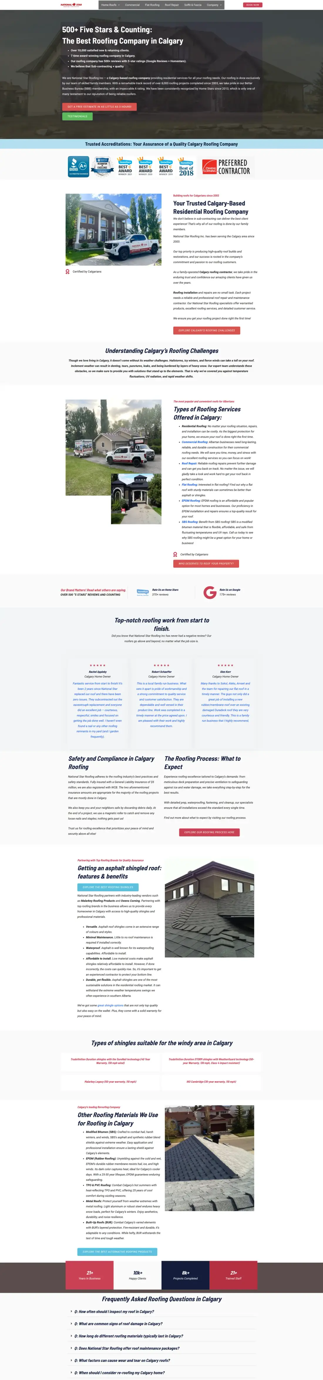 National Star Roofing website designed by Visibility Drip