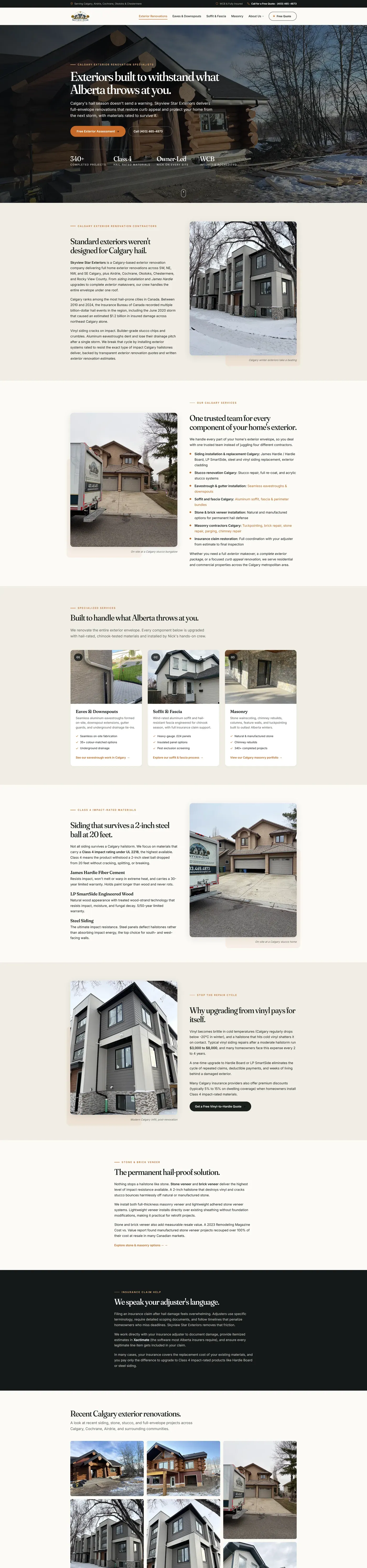 Skyview Star Exteriors website designed by Visibility Drip