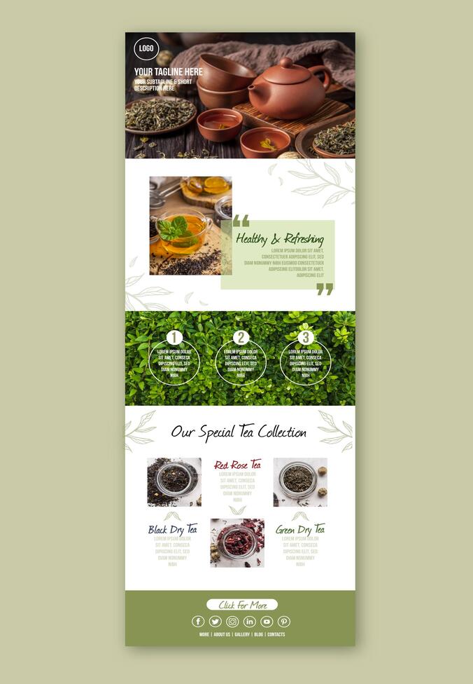 Tea recipes web design template