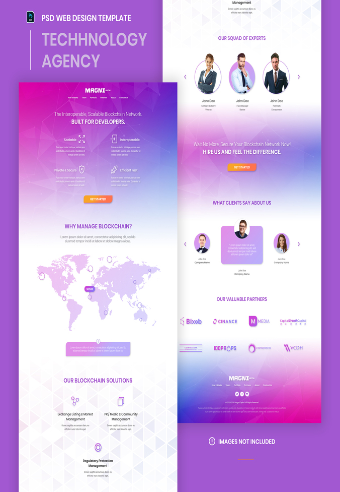 Technology web design template