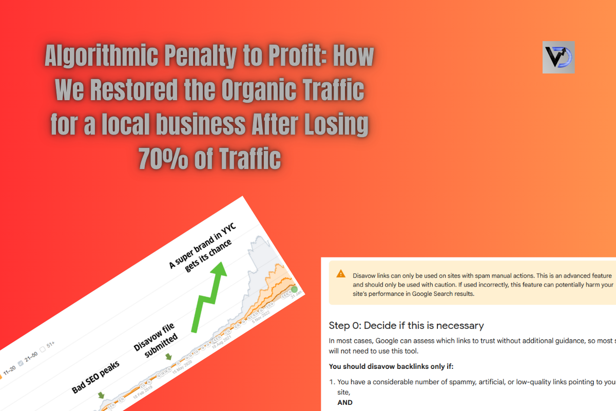 featured image titled: Algorithmic Penalty to Profit: How We Restored the Organic Traffic for a local business After Losing 70% of Traffic